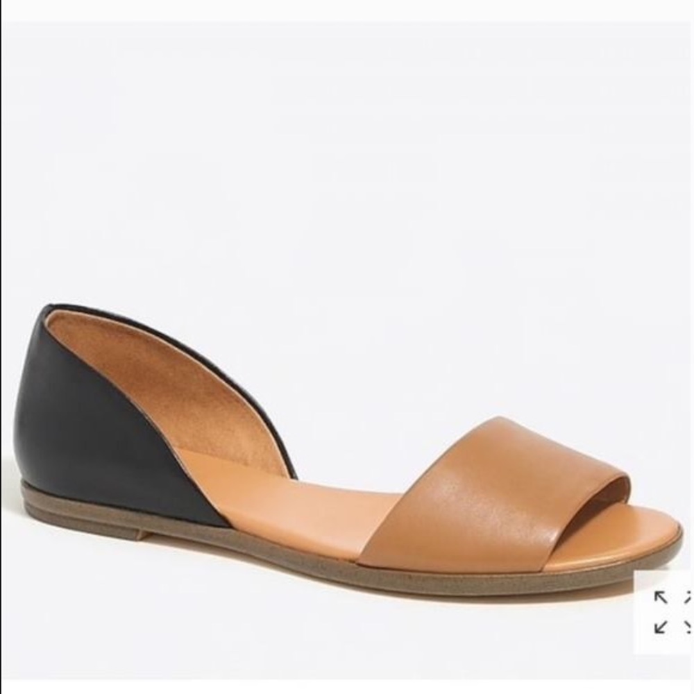 J. Crew Peep Toe Morgan Leather Flats